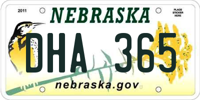 NE license plate DHA365