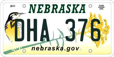 NE license plate DHA376