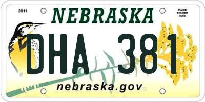 NE license plate DHA381