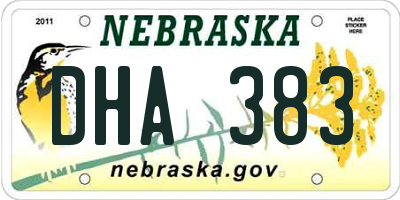 NE license plate DHA383