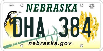 NE license plate DHA384