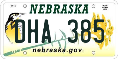 NE license plate DHA385