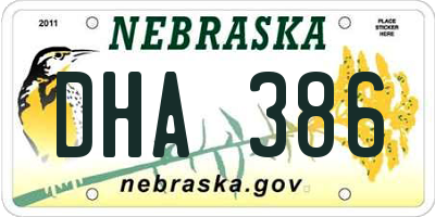 NE license plate DHA386