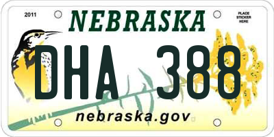 NE license plate DHA388