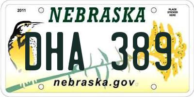 NE license plate DHA389