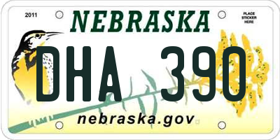 NE license plate DHA390
