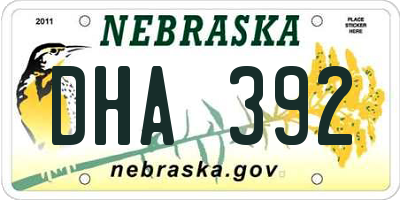 NE license plate DHA392