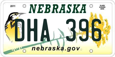 NE license plate DHA396