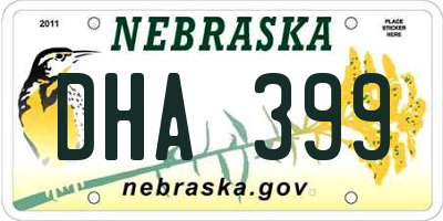 NE license plate DHA399