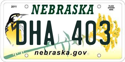 NE license plate DHA403