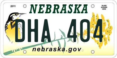 NE license plate DHA404
