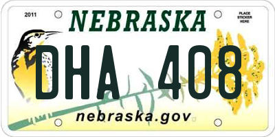 NE license plate DHA408