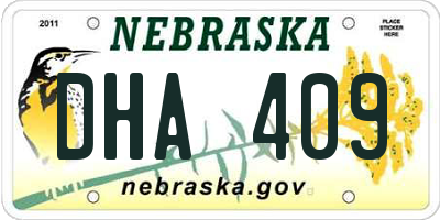 NE license plate DHA409