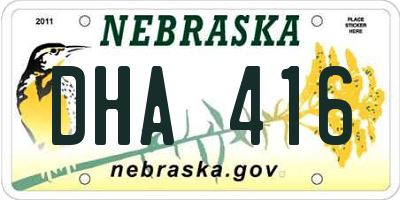 NE license plate DHA416