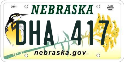 NE license plate DHA417
