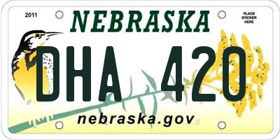 NE license plate DHA420