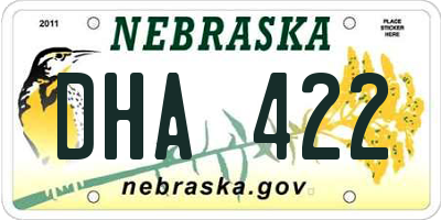NE license plate DHA422