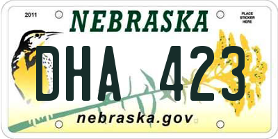 NE license plate DHA423
