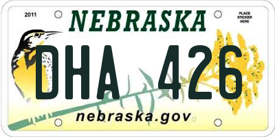NE license plate DHA426