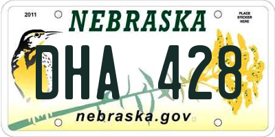 NE license plate DHA428