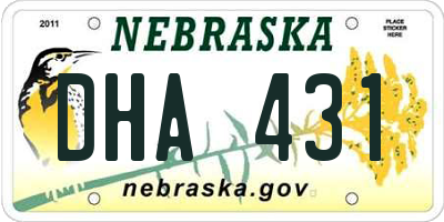 NE license plate DHA431