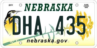 NE license plate DHA435