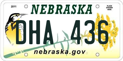 NE license plate DHA436