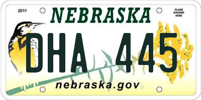 NE license plate DHA445