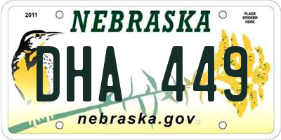 NE license plate DHA449