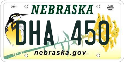 NE license plate DHA450