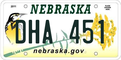 NE license plate DHA451