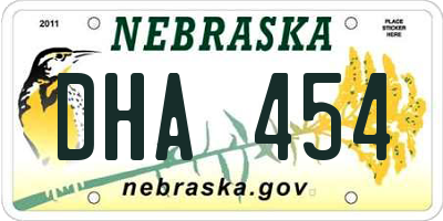 NE license plate DHA454