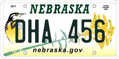 NE license plate DHA456