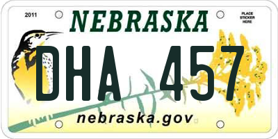 NE license plate DHA457