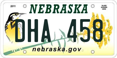NE license plate DHA458