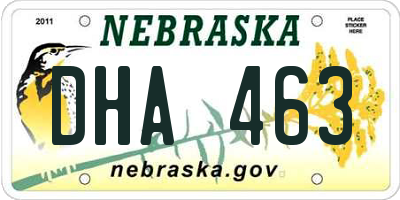 NE license plate DHA463