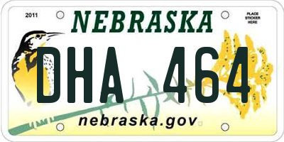 NE license plate DHA464