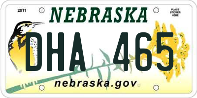 NE license plate DHA465