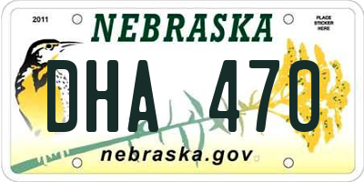 NE license plate DHA470