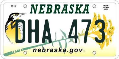 NE license plate DHA473