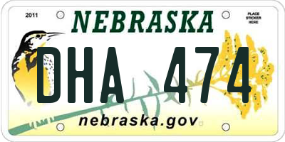 NE license plate DHA474
