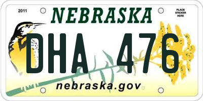 NE license plate DHA476