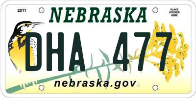 NE license plate DHA477