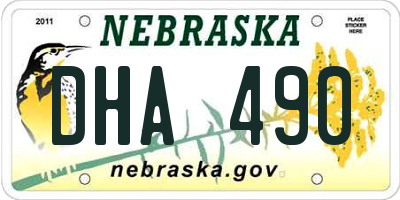 NE license plate DHA490