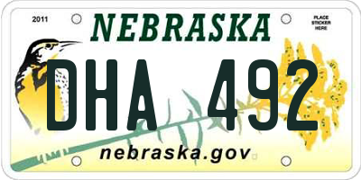 NE license plate DHA492