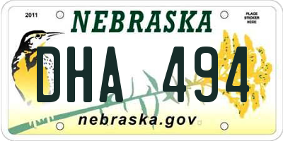 NE license plate DHA494