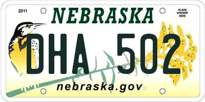 NE license plate DHA502