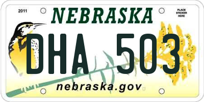 NE license plate DHA503