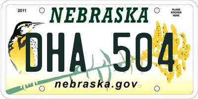 NE license plate DHA504