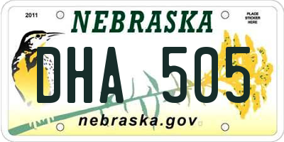 NE license plate DHA505